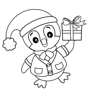 Pinguim Festivo e o Presente de Natal