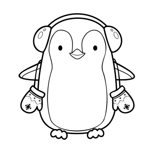 Pinguim Aconchegante Pronto para o Inverno
