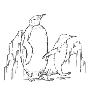 Pinguins Majestosos na Neve
