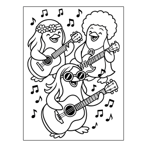 Pinguins Rockstars em Ação