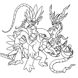 Pokémon lendários em batalha para colorir