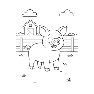 O Porquinho Alegre na Fazenda