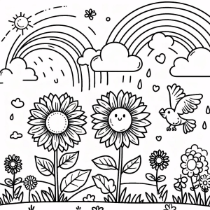 Primavera em Flores e Arco-íris