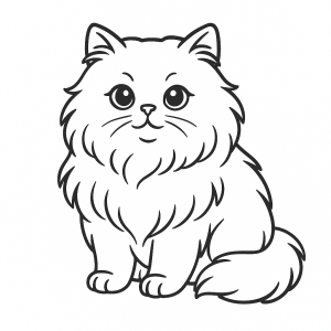 Purr-fectly Cute Persian Cat Coloring Fun
