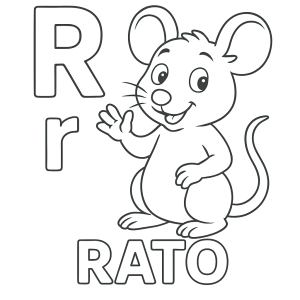 R de Rato para Colorir