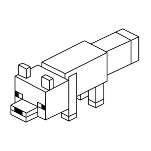 Raposa do Minecraft para colorir
