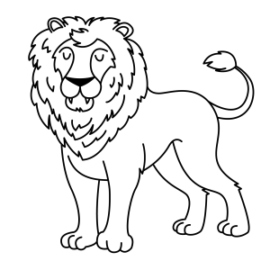 Rei da Savana: Um Leão Majestoso para Colorir