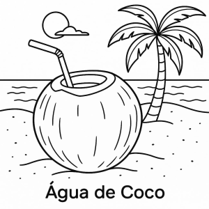 Relaxe com Água de Coco na Praia
