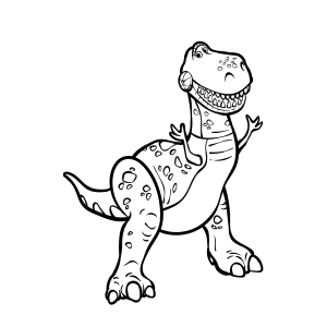 Rex, o dinossauro tímido para colorir