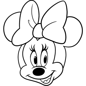 Rosto da Minnie com laço grande para colorir