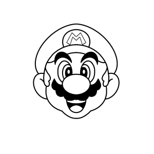 Rosto do Mario sorrindo para colorir