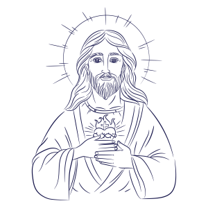 Sagrado Coração de Jesus para Colorir