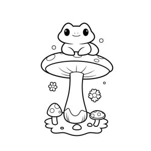 Sapo Kawaii no Reino dos Cogumelos