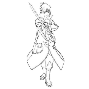 Sasuke Uchiha Empunhando a Espada