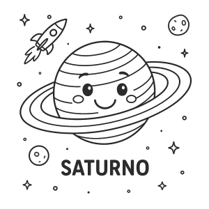 Saturno Kawaii no Espaço