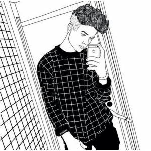 Selfie com Estilo: Retrato em Preto e Branco