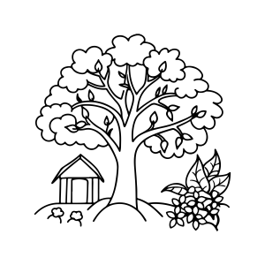 Serenidade na Natureza: Casa e Árvore