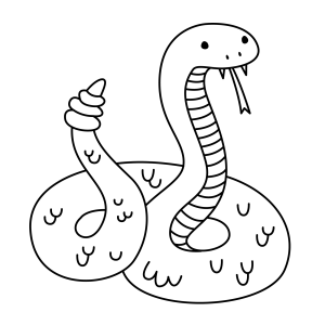 Serpente Charmosa para Colorir