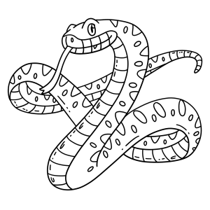Serpente Curiosa para Colorir