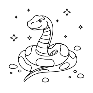 Serpente Encantada no Espaço Estrelado