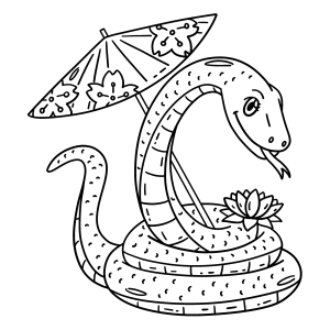 Serpente Serene com Guarda-Sol