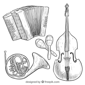 Sinfonia em Preto e Branco: Instrumentos Clássicos