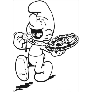 Smurf Celebrates Pizza Delight
