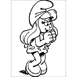 Encantadora Smurfette em Preto e Branco