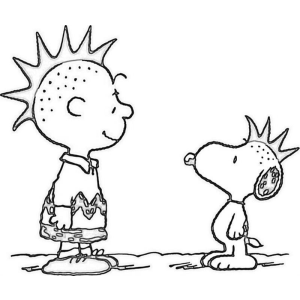 Snoopy e Charlie Brown em Estilo Punk