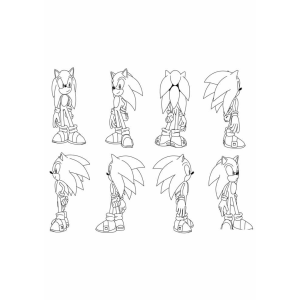 Sonic em Várias Perspectivas para Colorir