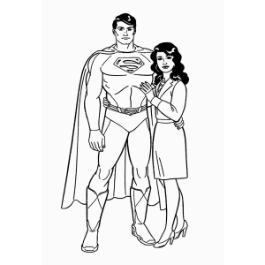 Superman e Lois: Um Cena Clássica para Colorir