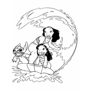 Surfando com Lilo, Stitch e Nani