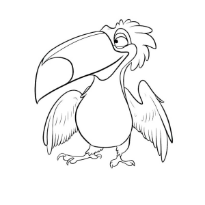 Tucano cartoon estilo divertido para colorir