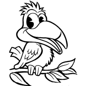 Tucano cartoon sorridente para colorir