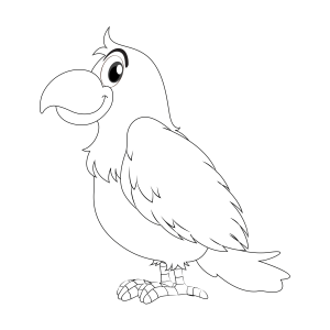 Tucano de plumagem detalhada para colorir