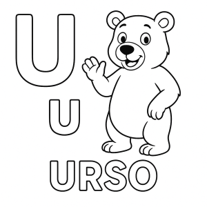 U de Urso para Colorir