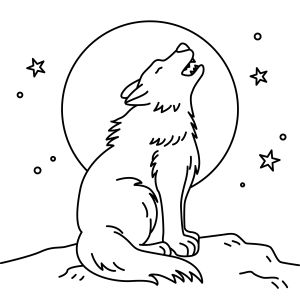 Uivo do Lobo à Lua Brilhante