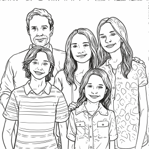 Unidos em Família: Uma Cena para Colorir