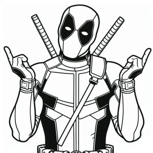 Vibrante Deadpool: Pronto para Colorir