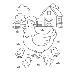 A Vida na Fazenda: Galinha e Pintinhos