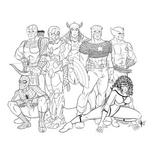 Vingadores clássicos reunidos para colorir