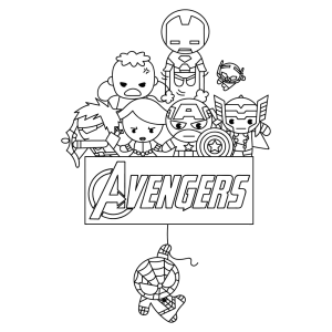 Vingadores fofinhos versão kawaii para colorir