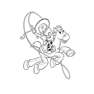 Woody cavalgando no Bala no Alvo para colorir