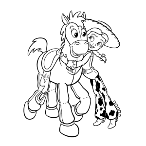 Woody e Bala no Alvo lado a lado para colorir
