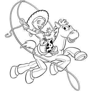 Woody girando o laço de vaqueiro para colorir