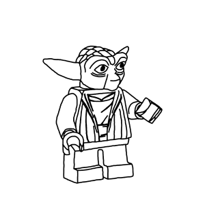 Yoda em Versão LEGO: O Mestre Jedi para Colorir