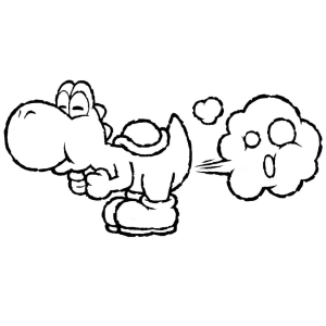 Yoshi em uma Cena Divertida e Animada