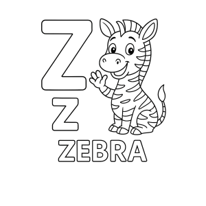 Z de Zebra para Colorir