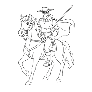 Zorro e Seu Fiel Cavalo em Ação