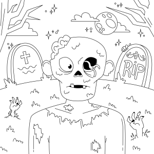Zumbi no Cemitério Sob a Lua